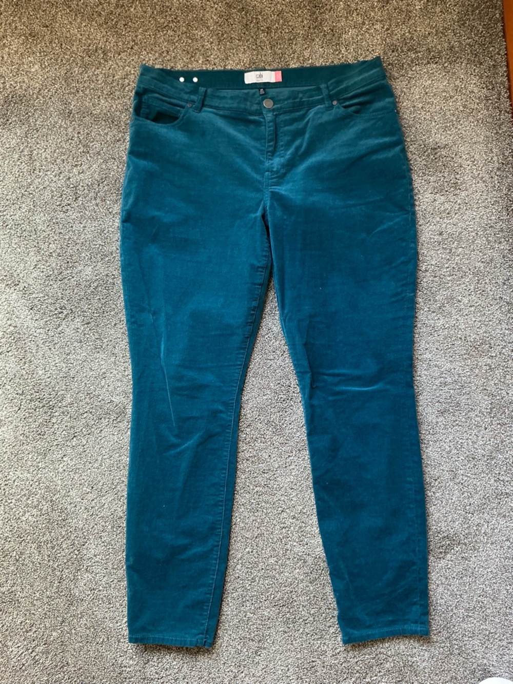 CAbi Teal High Skinny Jeans Size 16